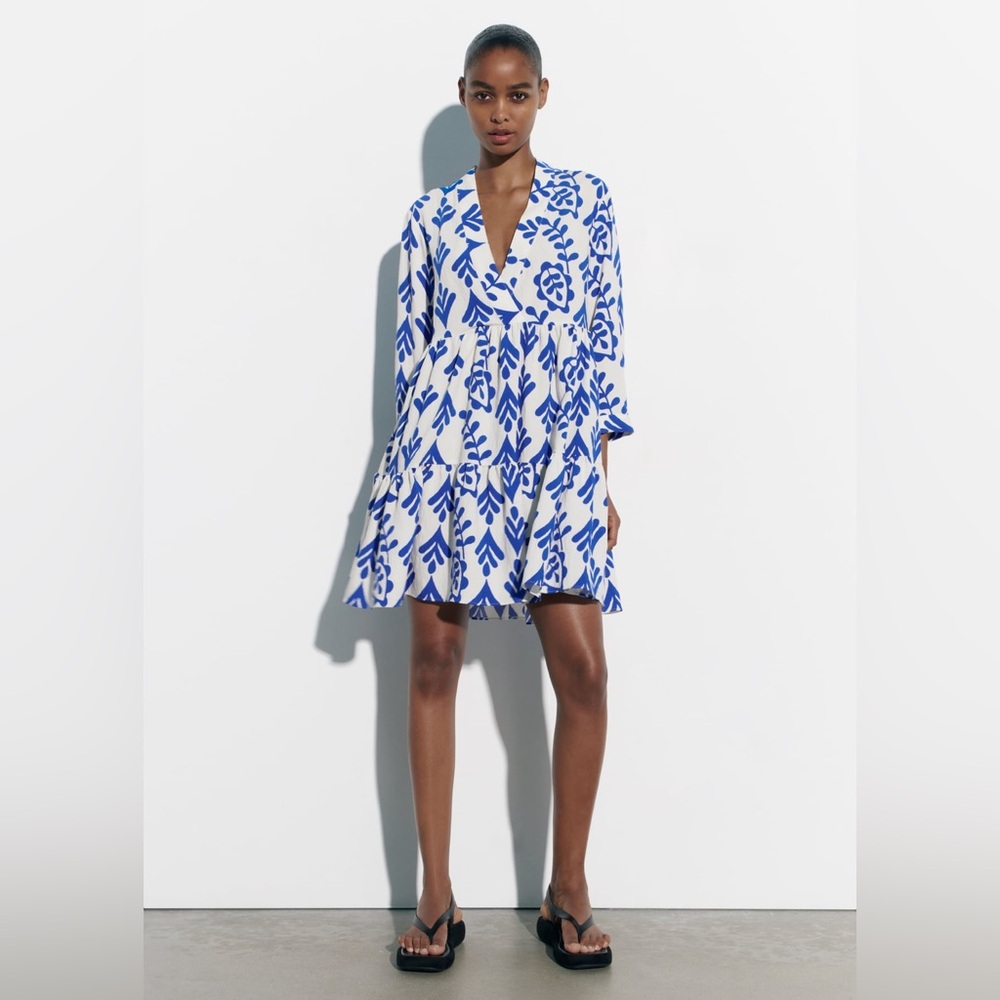 Zara Printed Mini Dress Size Medium